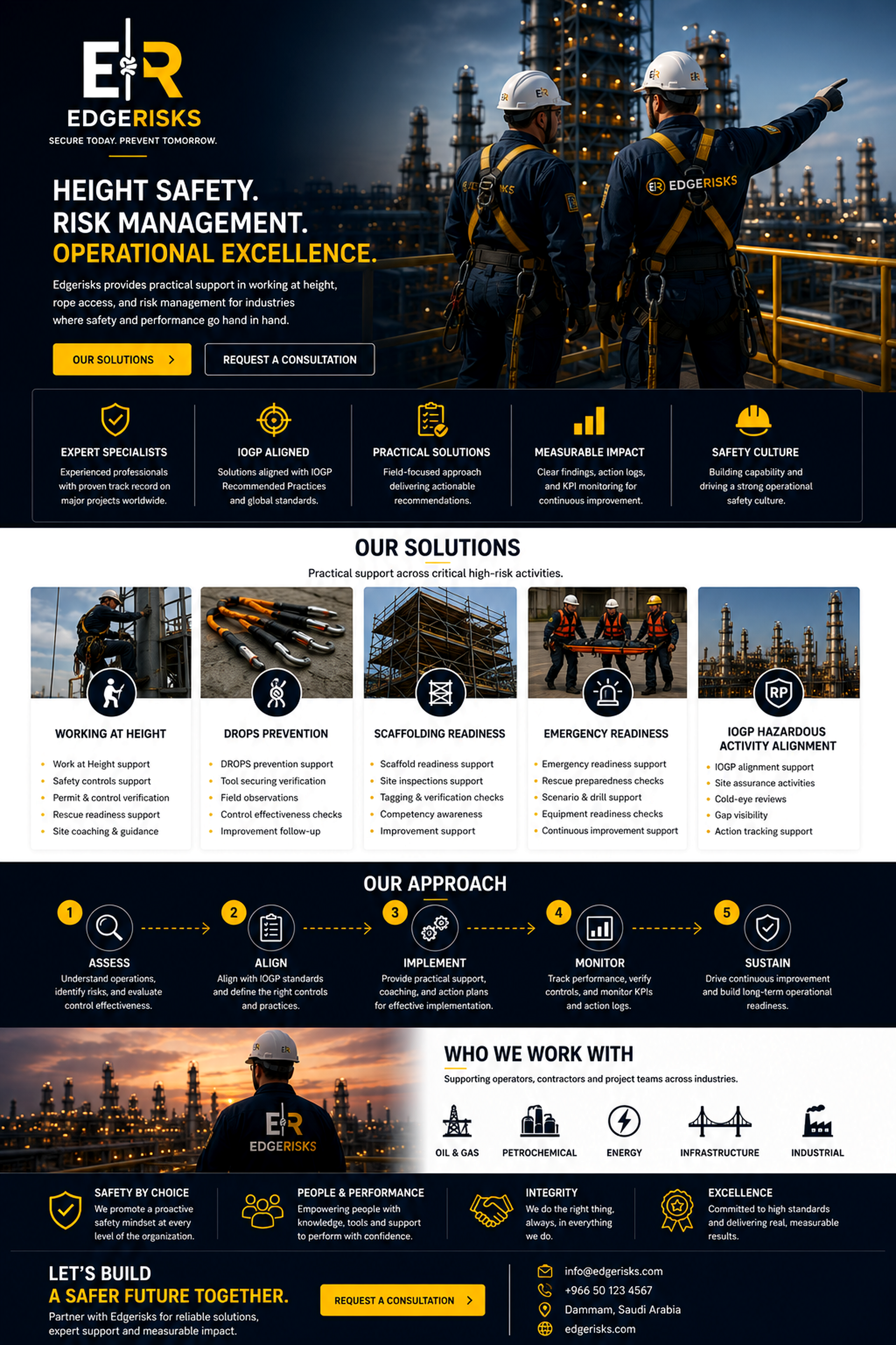 EDGERISKS one-page website